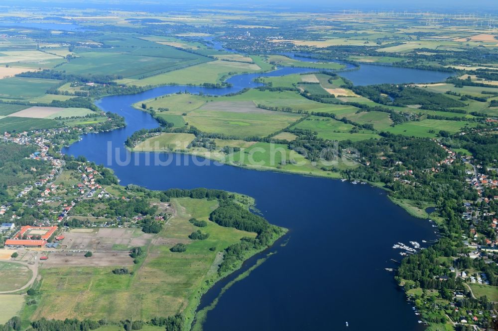 Luftbild Töplitz - Uferbereiche am Flußverlauf der Havel in Töplitz im Bundesland Brandenburg, Deutschland