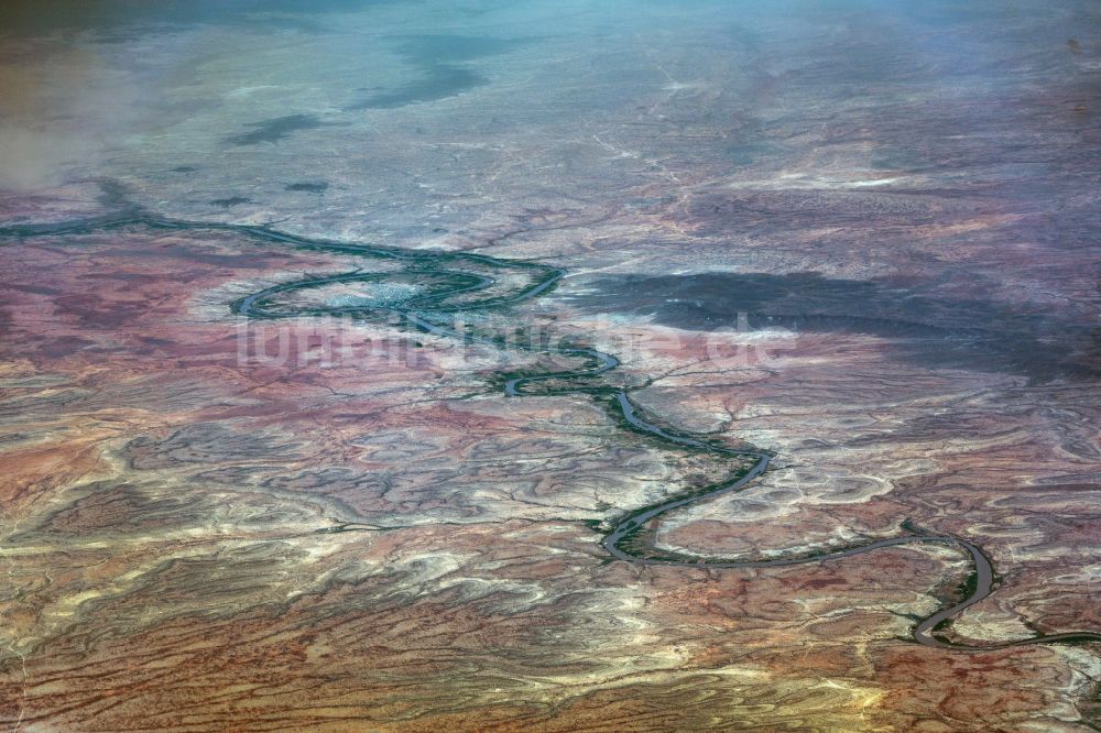 Luuq aus der Vogelperspektive: Uferbereiche am Flußverlauf Juba River in Luuq in Gedo, Somalia