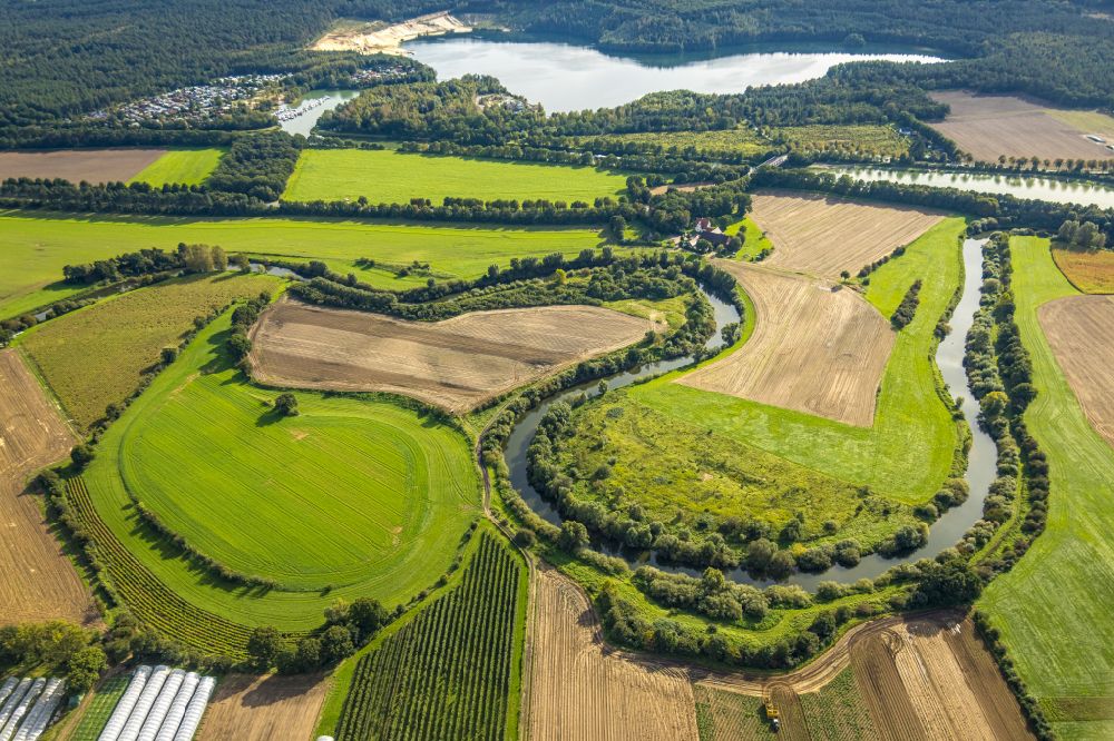 Luftbild Haltern am See - Uferbereiche am Flußverlauf der Lippe in Haltern am See im Bundesland Nordrhein-Westfalen, Deutschland