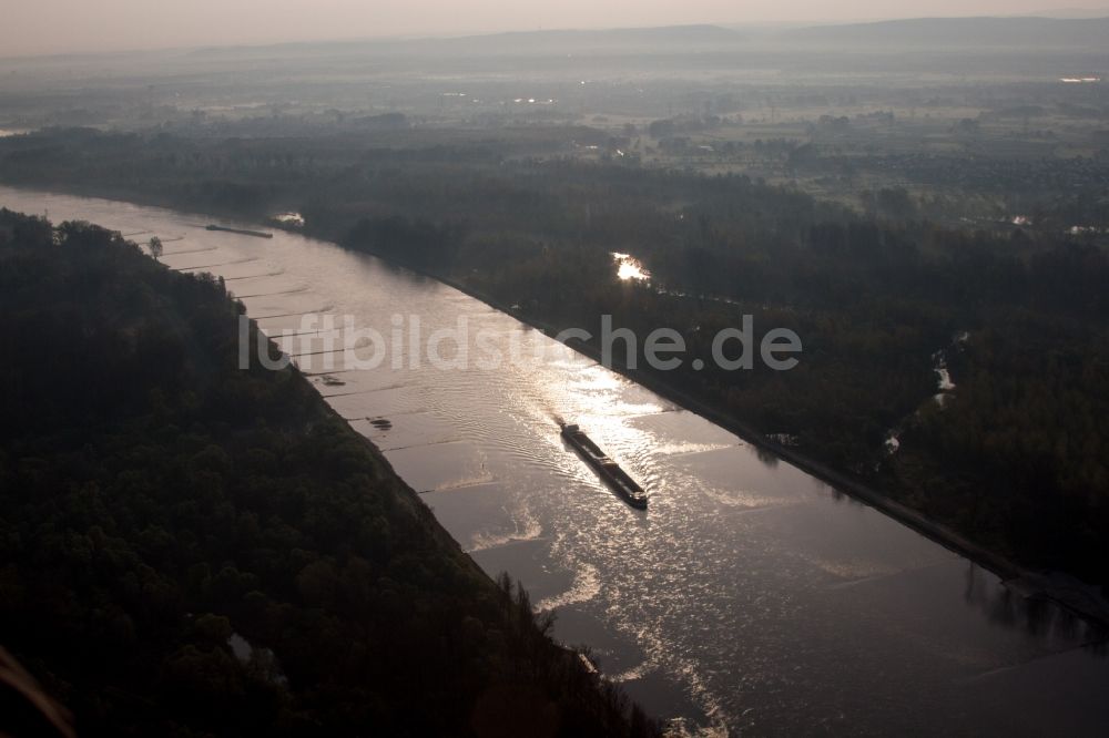 Luftbild Lauterbourg - Uferbereiche am Flußverlauf Rhein in Lauterbourg in Grand Est, Frankreich
