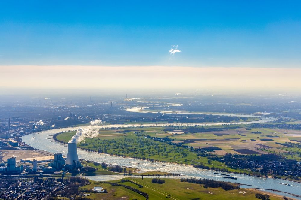 Luftbild Walsum - Uferbereiche am Flußverlauf der Ruhr in Walsum im Bundesland Nordrhein-Westfalen, Deutschland