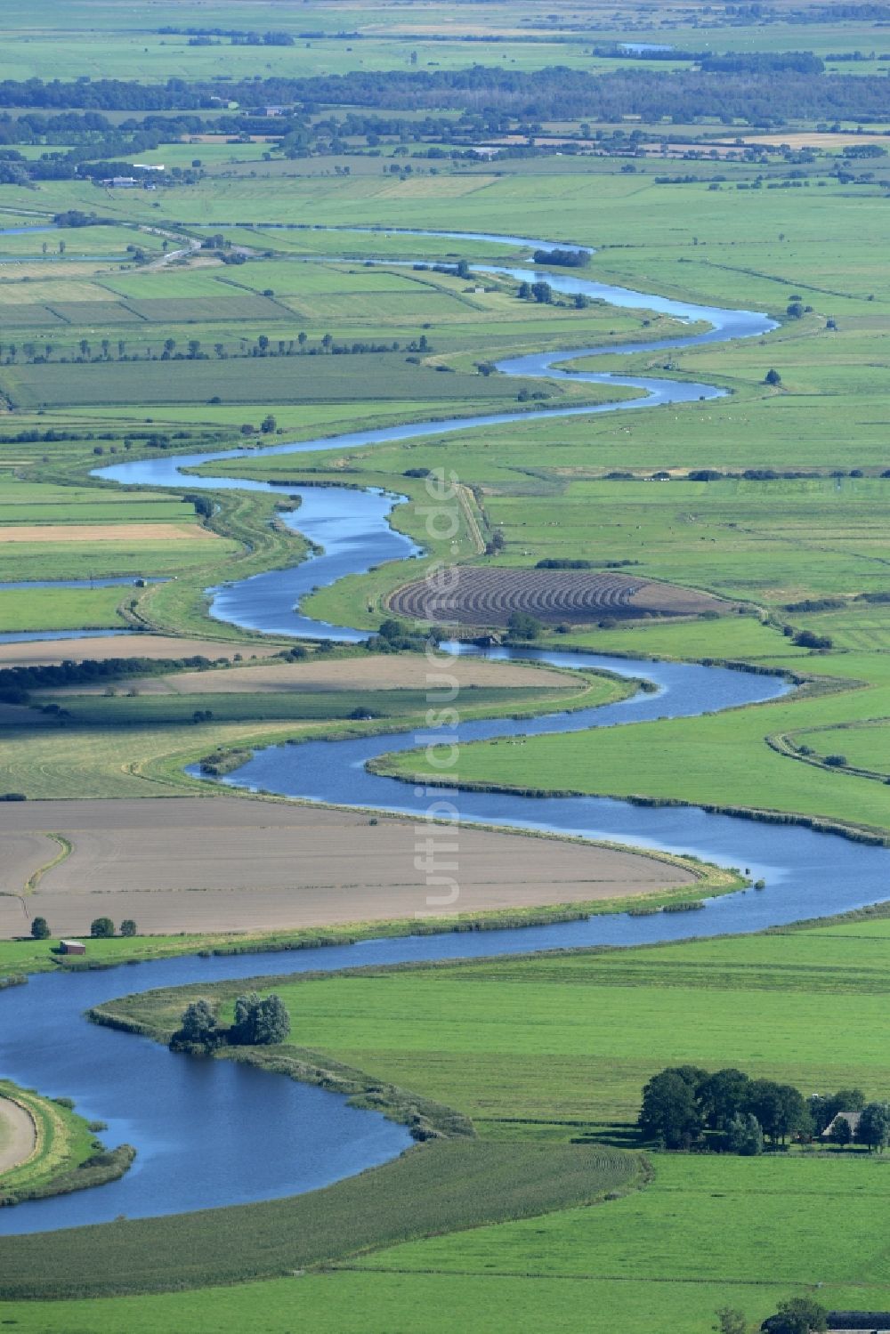 Luftbild Seeth - Uferbereiche am Flußverlauf der Treene in Seeth im Bundesland Schleswig-Holstein