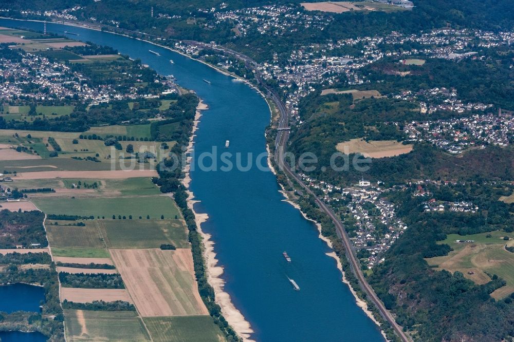 Luftbild Bad Hönningen - Uferbereiche am Flußverlauf zwischen Bad Breisig und Bad Hönningen im Bundesland Rheinland-Pfalz