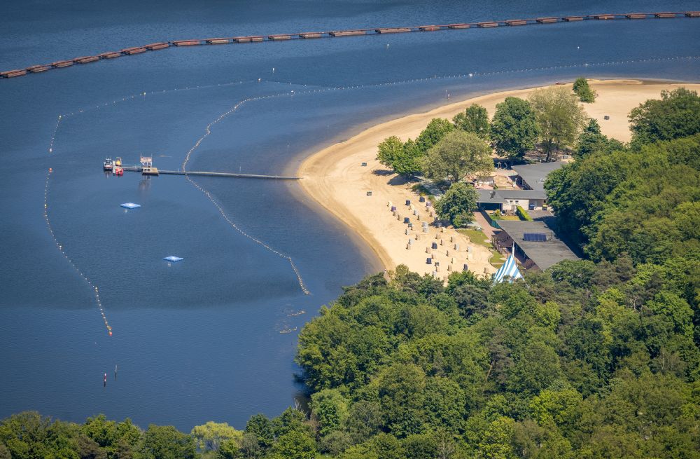 Luftbild Haltern am See - Uferbereiche am Freibad am Halterner Stausee in Haltern am See im Bundesland Nordrhein-Westfalen, Deutschland