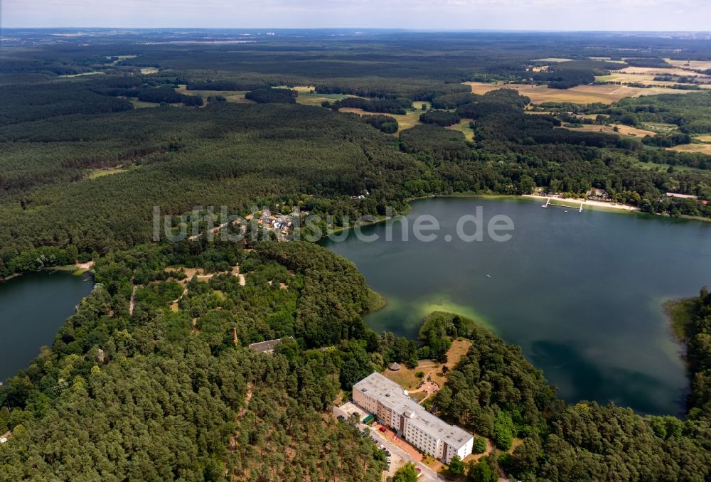 Luftaufnahme Biesenthal - Uferbereiche am Großer Wukensee in Biesenthal im Bundesland Brandenburg, Deutschland