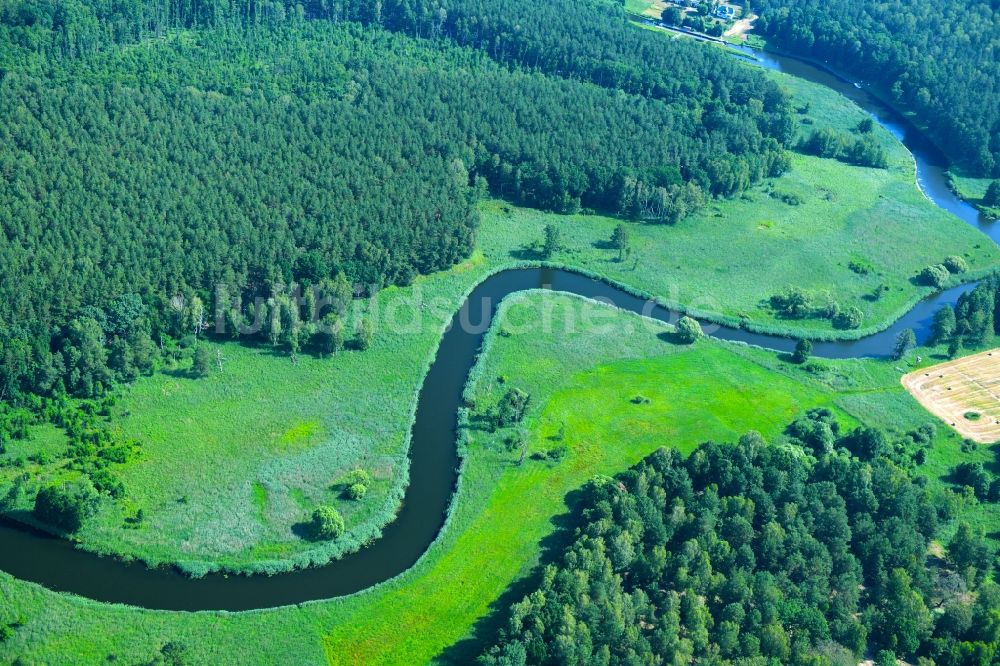 Luftaufnahme Vogelsang - Uferbereiche am Havel- Flußverlauf in Vogelsang im Bundesland Brandenburg, Deutschland