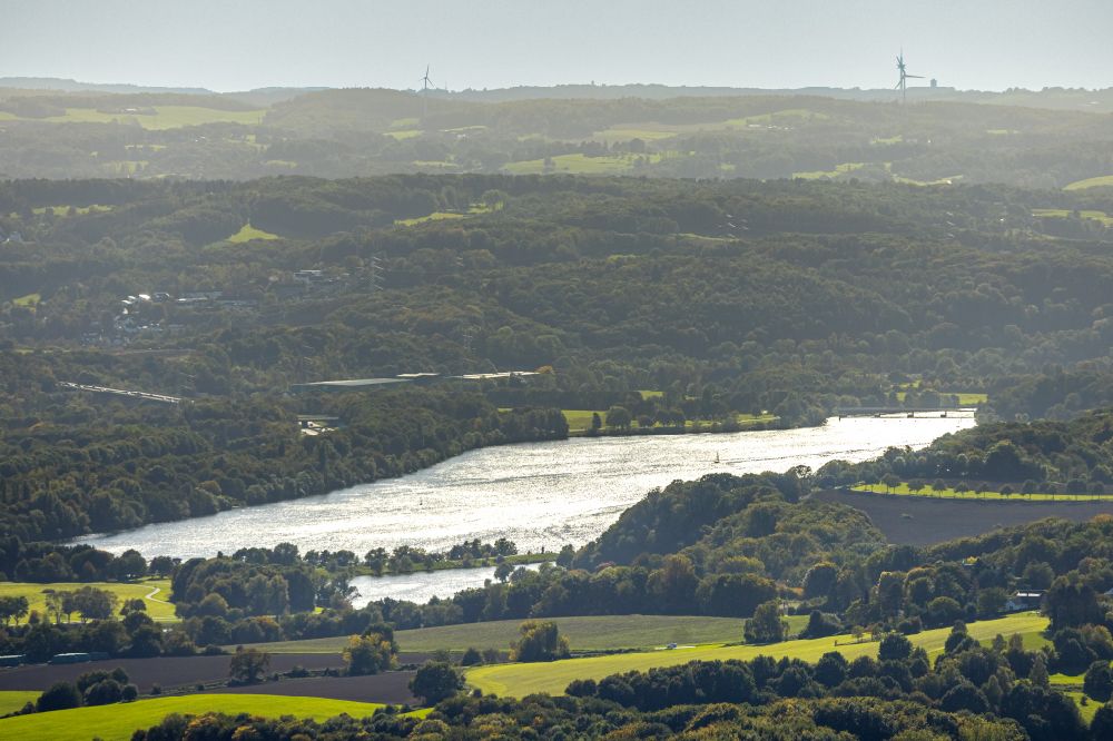 Luftbild Bochum - Uferbereiche des Kemnader See und der Ruhr in Witten im Bundesland Nordrhein-Westfalen