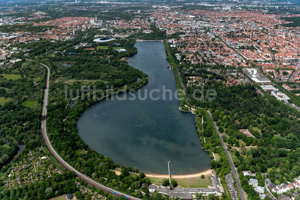 Luftbild Hannover - Uferbereiche des Maschsee in Hannover im Bundesland Niedersachsen, Deutschland