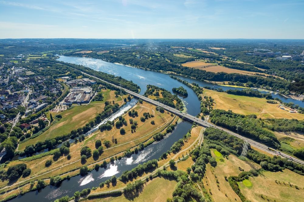 Herbede aus der Vogelperspektive: Uferbereiche am Ruhr - Flußverlauf in Herbede im Bundesland Nordrhein-Westfalen, Deutschland