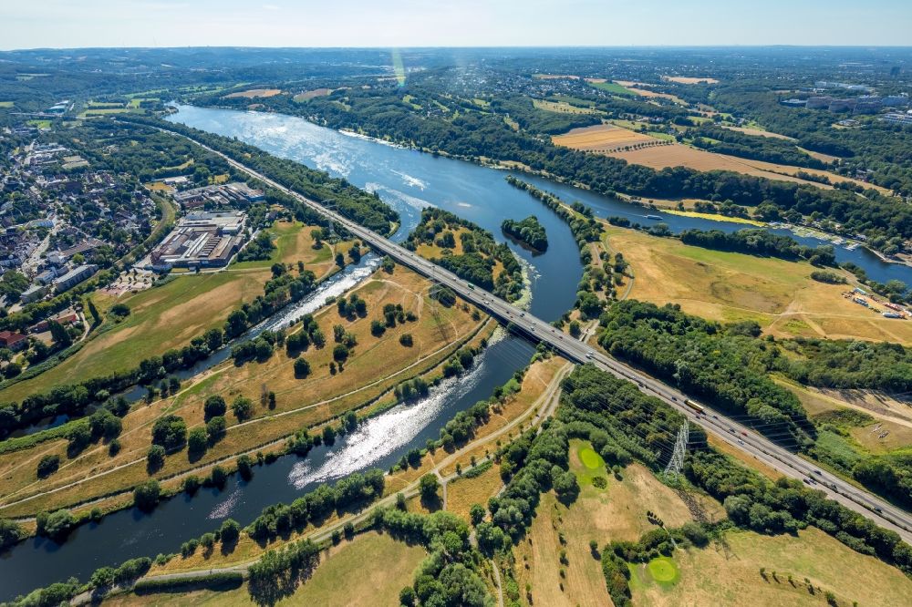 Luftbild Herbede - Uferbereiche am Ruhr - Flußverlauf in Herbede im Bundesland Nordrhein-Westfalen, Deutschland