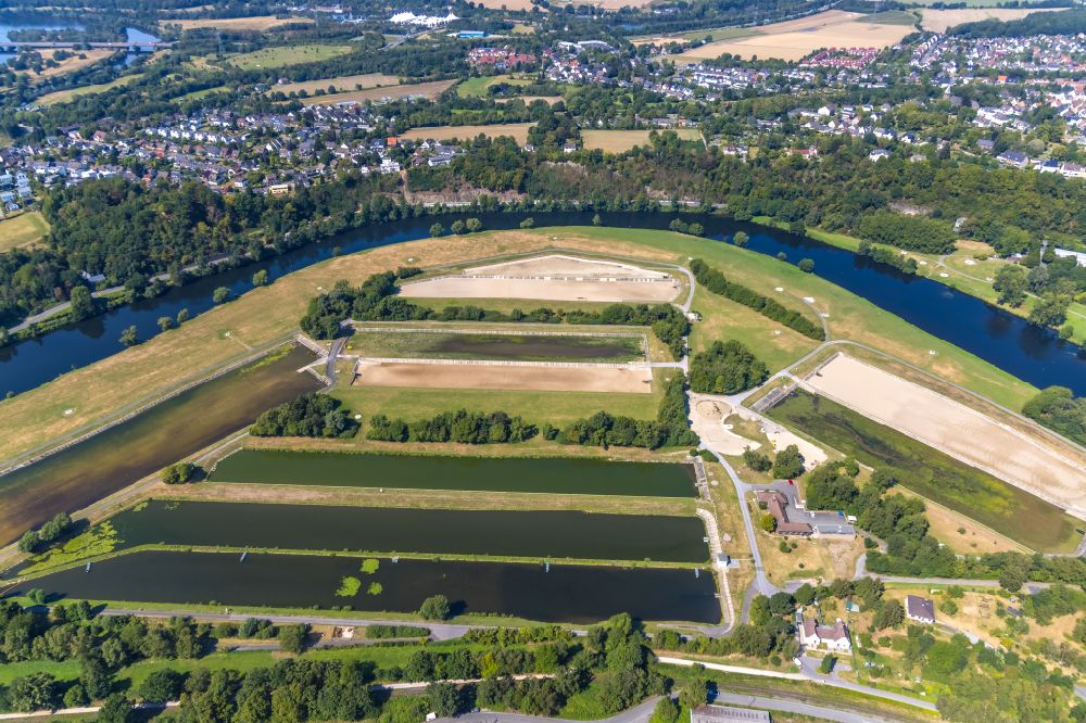 Witten aus der Vogelperspektive: Uferbereiche am der Ruhr Flußverlauf in Witten im Bundesland Nordrhein-Westfalen