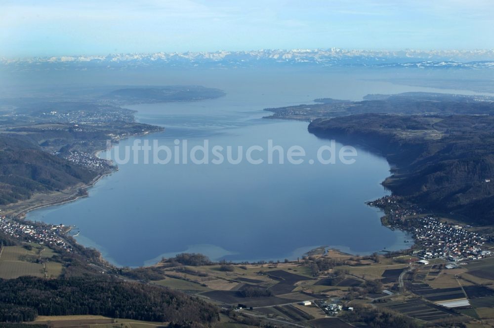 Luftaufnahme Bodman - Uferbereiche des Sees Bodensee in Bodman im Bundesland Baden-Württemberg, Deutschland