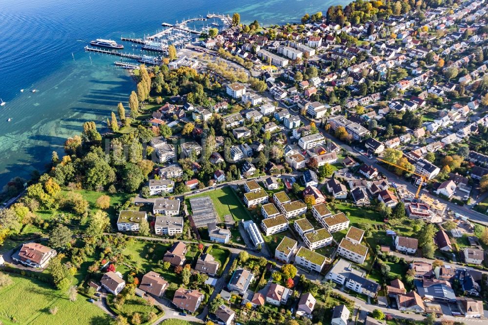 Luftbild Konstanz - Uferbereiche des Sees Bodensee im Ortsteil Allmannsdorf in Konstanz im Bundesland Baden-Württemberg, Deutschland