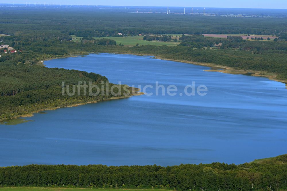 Kreuzberg aus der Vogelperspektive: Uferbereiche des Sees Dreetzsee in Kreuzberg im Bundesland Brandenburg, Deutschland