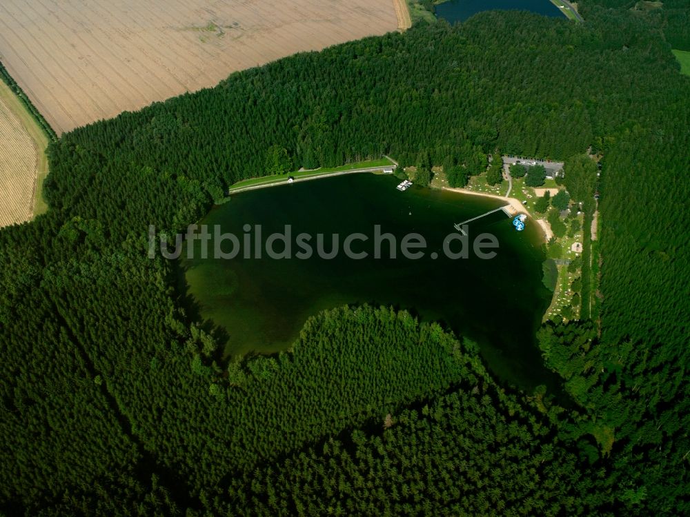 Luftbild Brand-Erbisdorf - Uferbereiche des Sees Erzengler Teich in Brand-Erbisdorf im Bundesland Sachsen, Deutschland