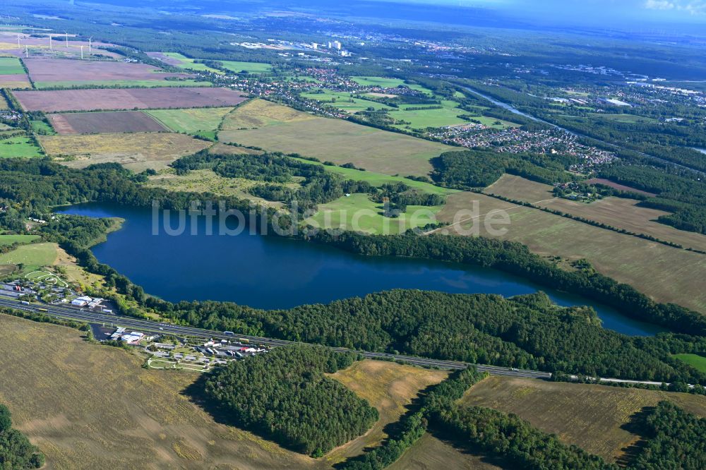Werbellin aus der Vogelperspektive: Uferbereiche des Sees Großer Bukowsee in Werbellin im Bundesland Brandenburg, Deutschland