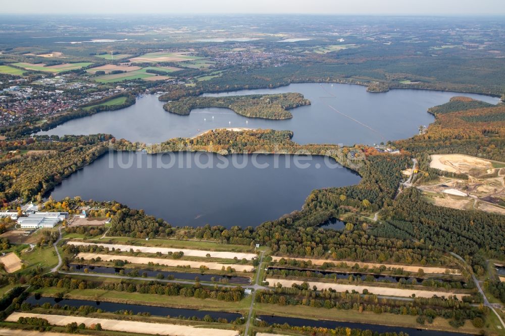 Haltern am See aus der Vogelperspektive: Uferbereiche des Sees Halterner Stausee in Haltern am See im Bundesland Nordrhein-Westfalen, Deutschland