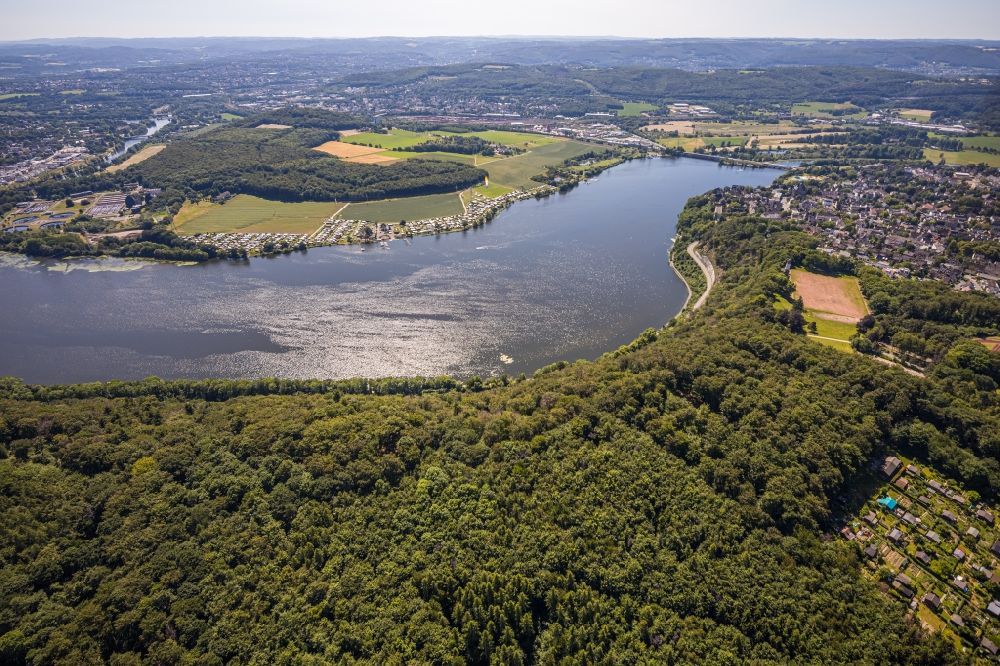 Luftbild Hagen - Uferbereiche des Sees Harkortsee in Hagen im Bundesland Nordrhein-Westfalen, Deutschland