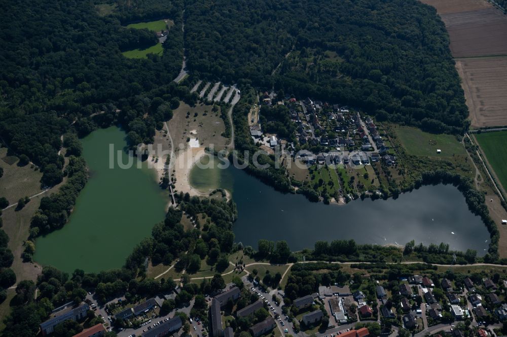 Luftaufnahme Braunschweig - Uferbereiche des Sees Heidbergsee in Braunschweig im Bundesland Niedersachsen, Deutschland