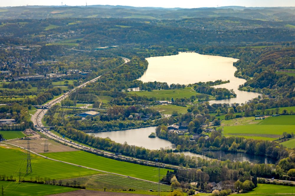 Luftbild Herbede - Uferbereiche des Sees Kemnader See in Herbede im Bundesland Nordrhein-Westfalen, Deutschland