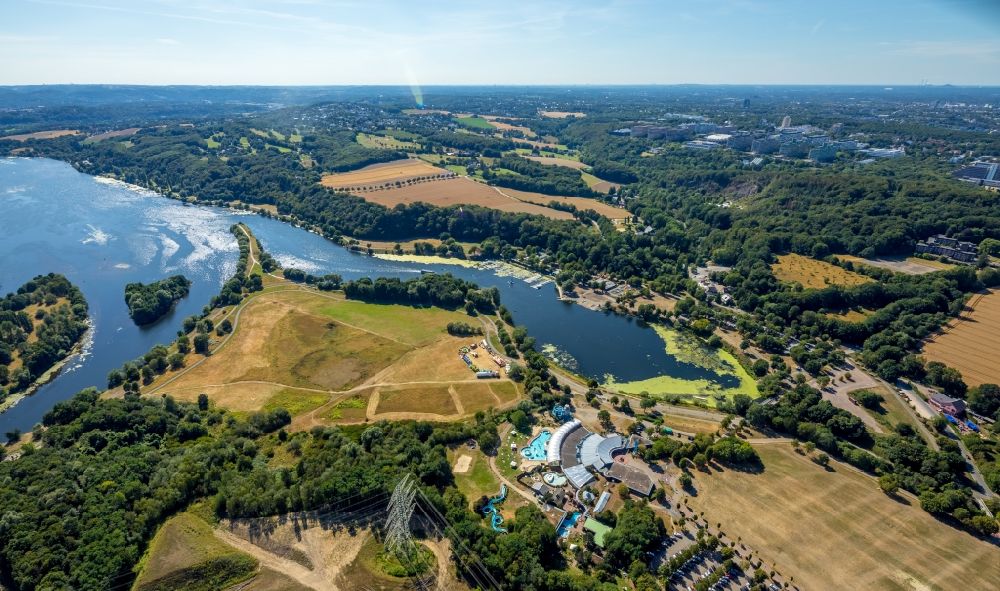 Witten aus der Vogelperspektive: Uferbereiche des Sees Kemnader See und des Oelbach in Witten im Bundesland Nordrhein-Westfalen, Deutschland