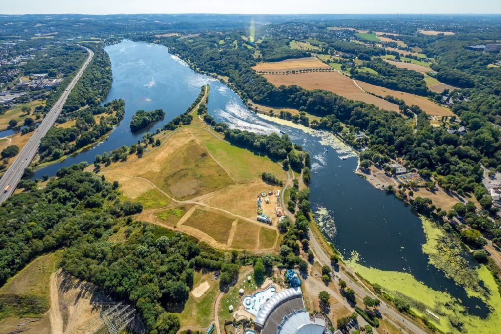 Luftbild Witten - Uferbereiche des Sees Kemnader See und des Oelbach in Witten im Bundesland Nordrhein-Westfalen, Deutschland