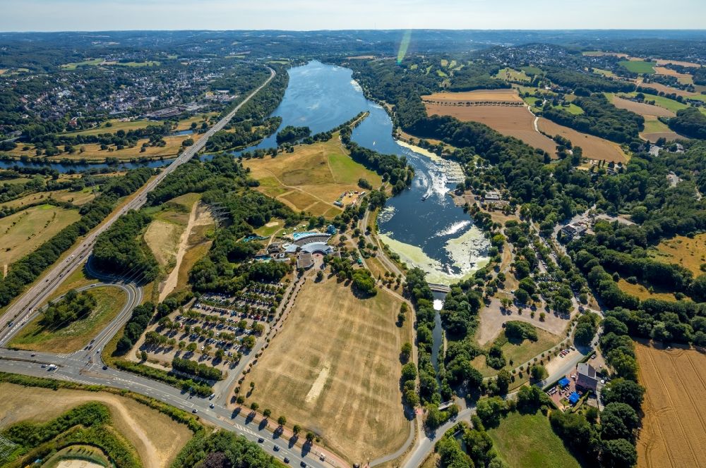 Luftbild Witten - Uferbereiche des Sees Kemnader See und des Oelbach in Witten im Bundesland Nordrhein-Westfalen, Deutschland