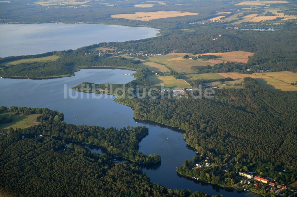 Luftbild Heidesee - Uferbereiche des Sees Langer See in Heidesee im Bundesland Brandenburg, Deutschland
