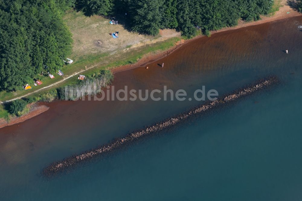 Luftaufnahme Markkleeberg - Uferbereiche des Sees Markkleeberger See in Markkleeberg im Bundesland Sachsen, Deutschland