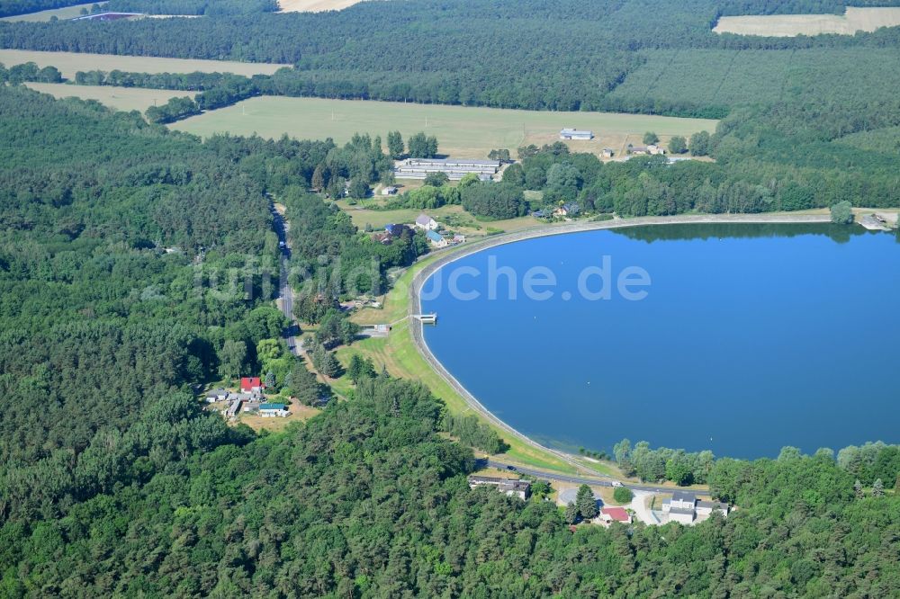 Luftbild Stolpe - Uferbereiche des Sees Obersee in Stolpe im Bundesland Brandenburg, Deutschland