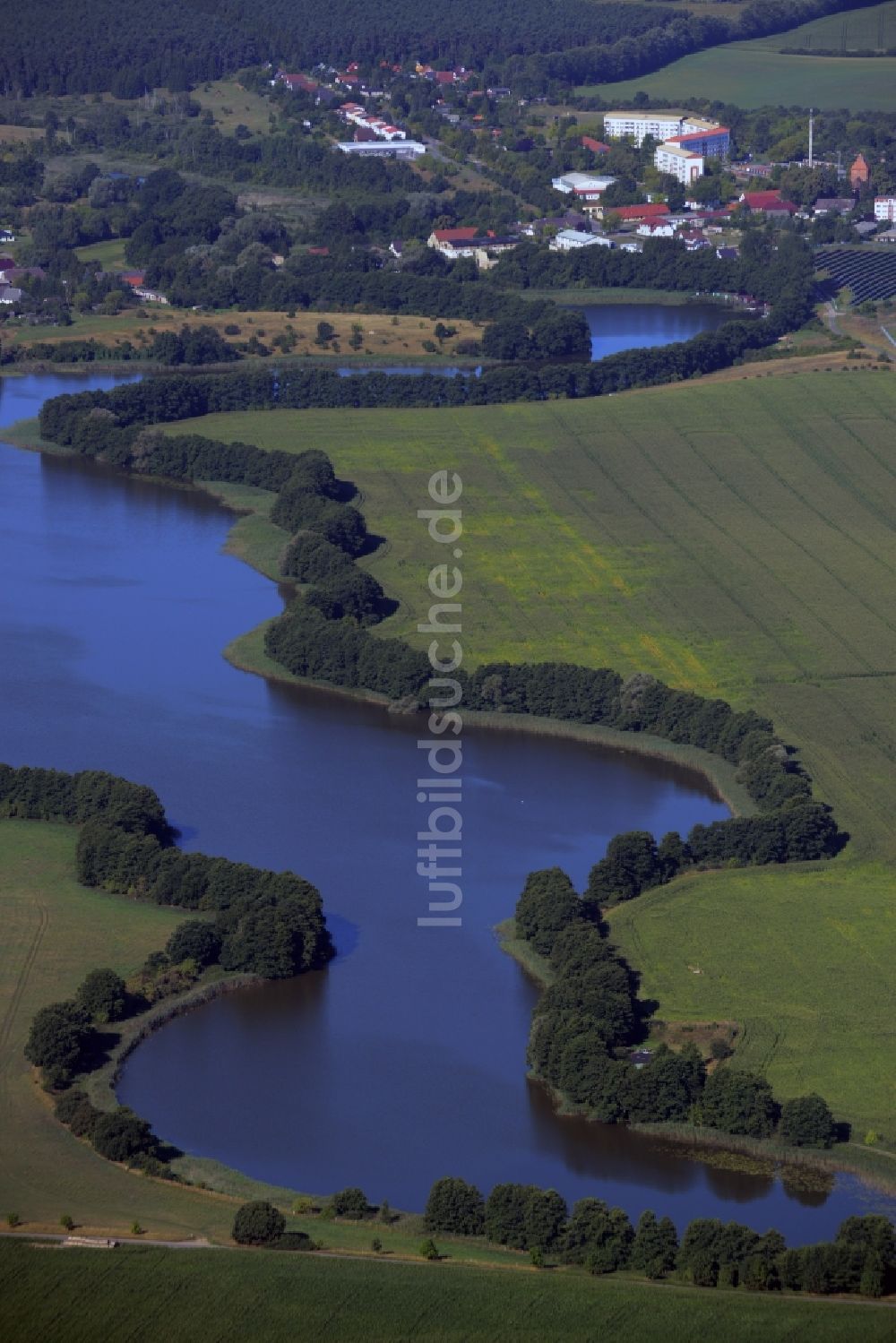 Luftaufnahme Hohen Wangelin - Uferbereiche des Sees Orthsee in Hohen Wangelin im Bundesland Mecklenburg-Vorpommern