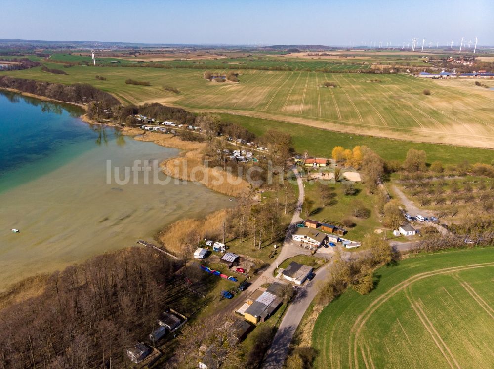 Luftaufnahme Parsteinsee - Uferbereiche des Sees Parsteiner See in Parsteinsee im Bundesland Brandenburg, Deutschland