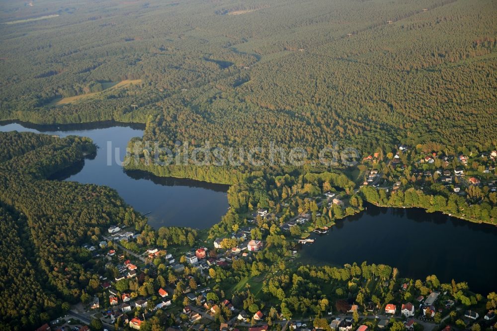 Luftaufnahme Alt Buchhorst - Uferbereiche des Sees Peetzsee - Möllensee in Alt Buchhorst im Bundesland Brandenburg, Deutschland