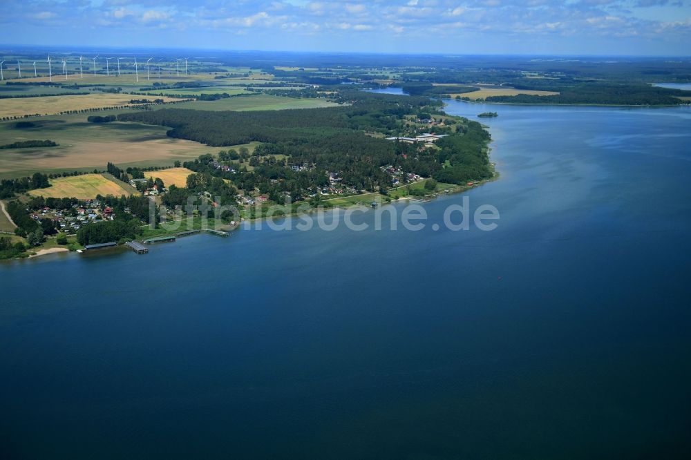 Plau am See von oben - Uferbereiche des Sees in Plau am See im Bundesland Mecklenburg-Vorpommern, Deutschland