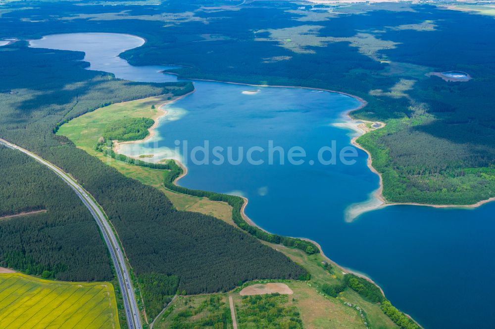 Plau am See von oben - Uferbereiche des Sees Plauer See in Plau am See im Bundesland Mecklenburg-Vorpommern