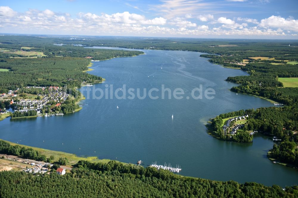 Wendisch Rietz aus der Vogelperspektive: Uferbereiche des Sees Scharmützelsee in Wendisch Rietz im Bundesland Brandenburg