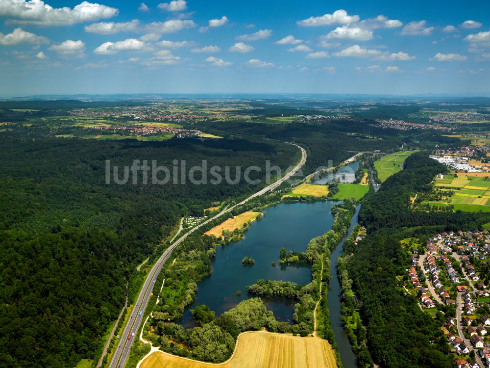Luftbild Sickenhausen - Uferbereiche des Sees in Sickenhausen im Bundesland Baden-Württemberg, Deutschland