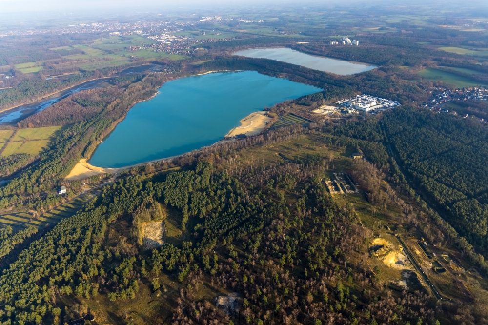Luftbild Lehmbraken - Uferbereiche des Sees Silbersee II in Lehmbraken im Bundesland Nordrhein-Westfalen, Deutschland