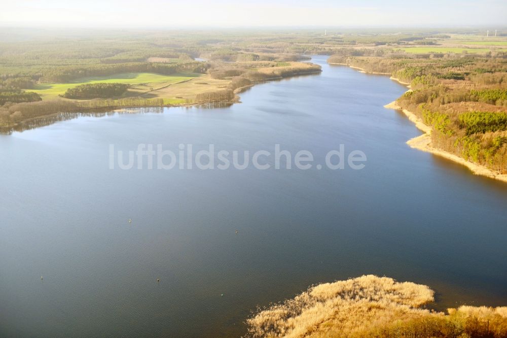 Luftbild Diemitz - Uferbereiche des Sees Vilzsee in Diemitz im Bundesland Mecklenburg-Vorpommern, Deutschland