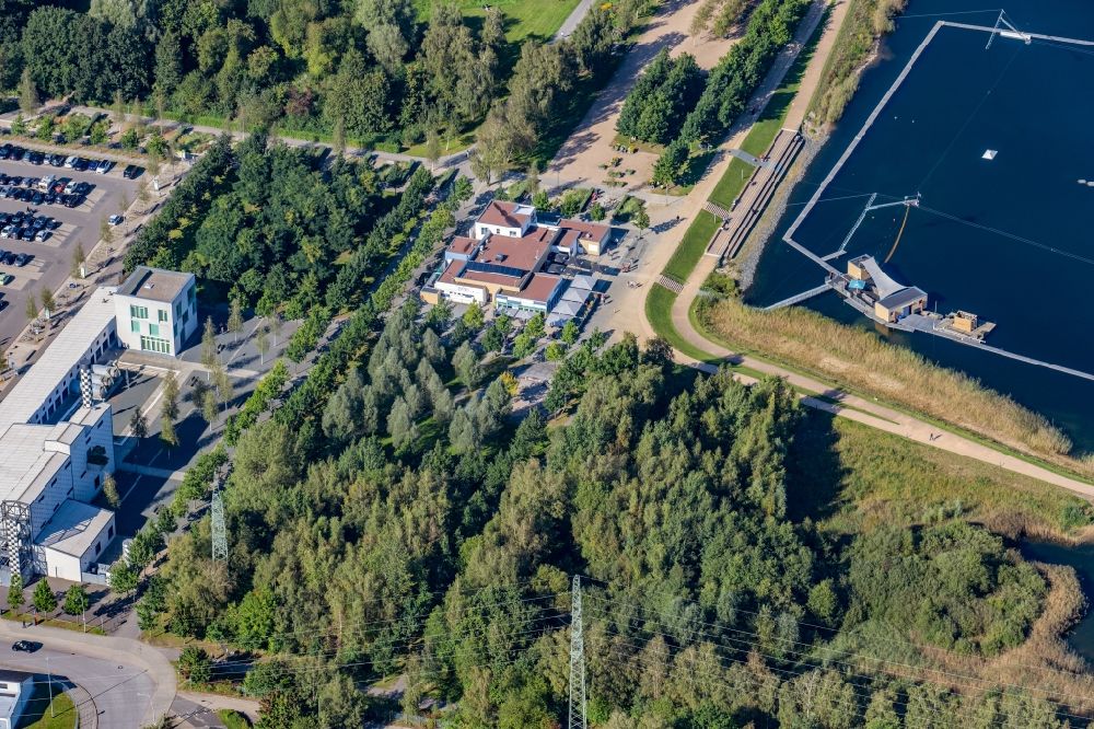Luftbild Norderstedt - Uferbereiche am Stadtpark See Wakeboard Park in Norderstedt im Bundesland Schleswig-Holstein, Deutschland