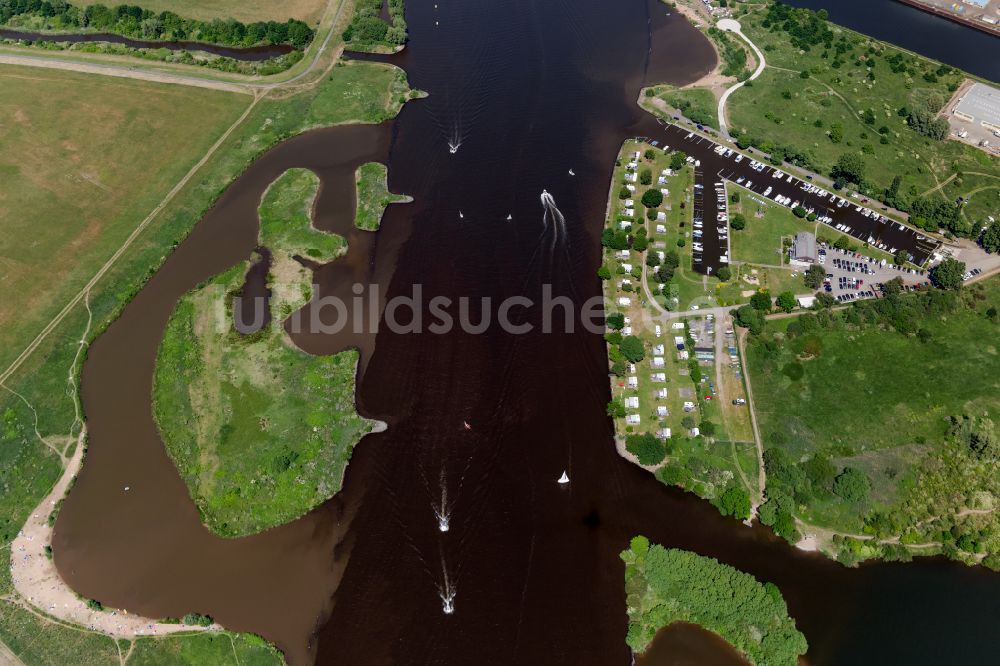 Luftaufnahme Bremen - Uferbereiche an der Weser im Ortsteil Hemelingen in Bremen