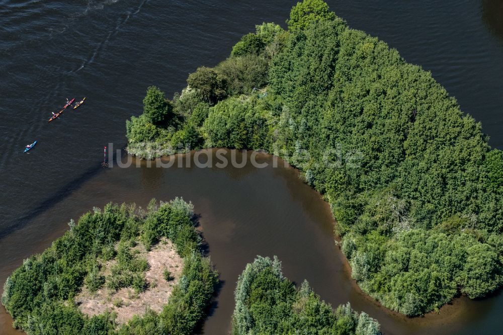 Luftaufnahme Bremen - Uferbereiche an der Weser im Ortsteil Hemelingen in Bremen
