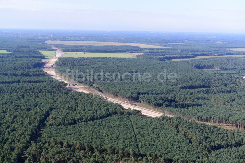Luftbild Wöbbelin - Um- und Ausbau des AD Autobahndreieck Schwerin an der BAB Autobahn A14 und A24 bei Wöbbelin in Mecklenburg-Vorpommern