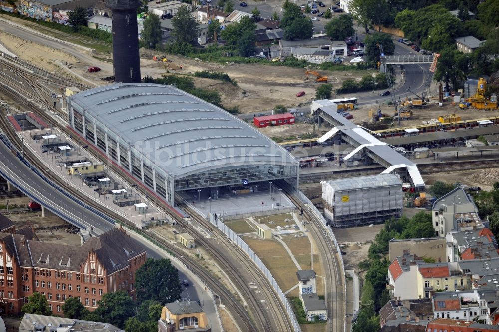 Luftaufnahme Berlin - Um- und Neubau des Berliner S-Bahnhof Ostkreuz