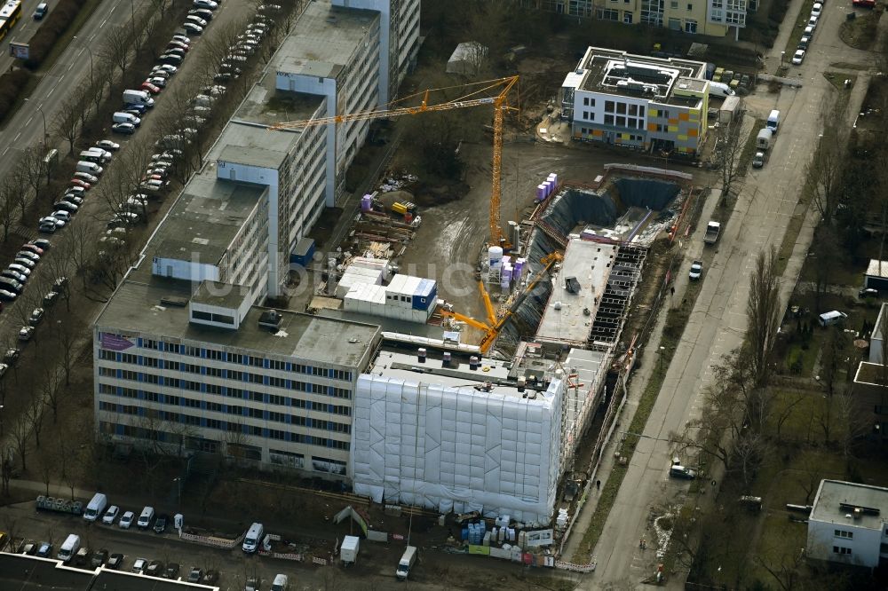 Luftbild Berlin - Umbau eines Büro- und Geschäftshauses Das Atelierhaus im Ortsteil Pankow in Berlin, Deutschland