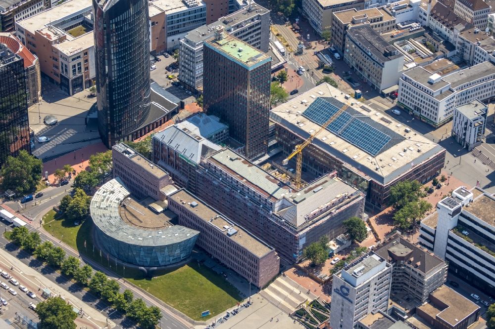 Luftaufnahme Dortmund - Umbau eines Büro- und Geschäftshauses Dortberghaus zum Hotel in Dortmund im Bundesland Nordrhein-Westfalen, Deutschland