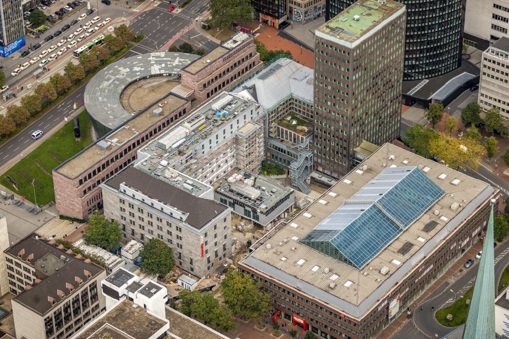 Luftbild Dortmund - Umbau eines Büro- und Geschäftshauses Dortberghaus zum Hotel in Dortmund im Bundesland Nordrhein-Westfalen, Deutschland