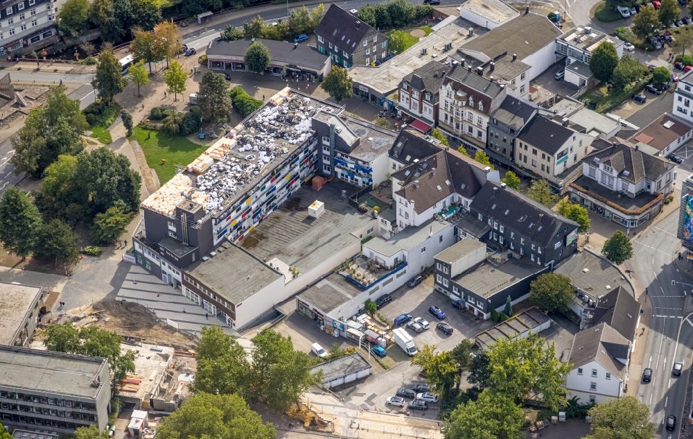 Gevelsberg von oben - Umbau eines Büro- und Geschäftshauses an der Mittelstraße - Großer Markt in Gevelsberg im Bundesland Nordrhein-Westfalen, Deutschland