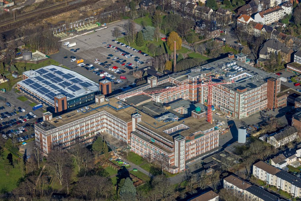 Luftbild Mülheim an der Ruhr - Umbau eines Büro- und Geschäftshauses in Mülheim an der Ruhr im Bundesland Nordrhein-Westfalen, Deutschland