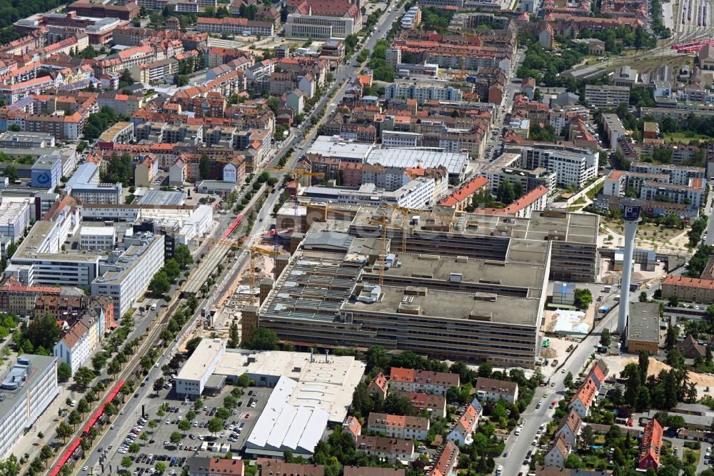 Luftbild Nürnberg - Umbau eines Büro- und Geschäftshauses The Q Quelle in Nürnberg im Bundesland Bayern, Deutschland